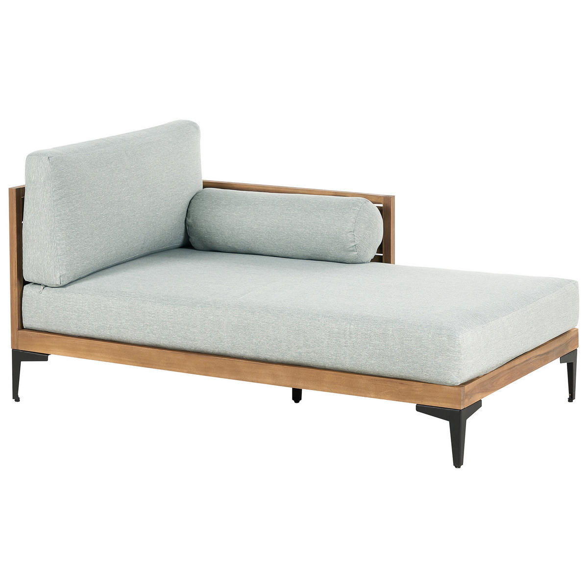 GARTEN-ECKSOFA 4-Sitzer Grau Cavezzo - Hellbraun/Schwarz, Holz (254/77/150cm) - Beliani