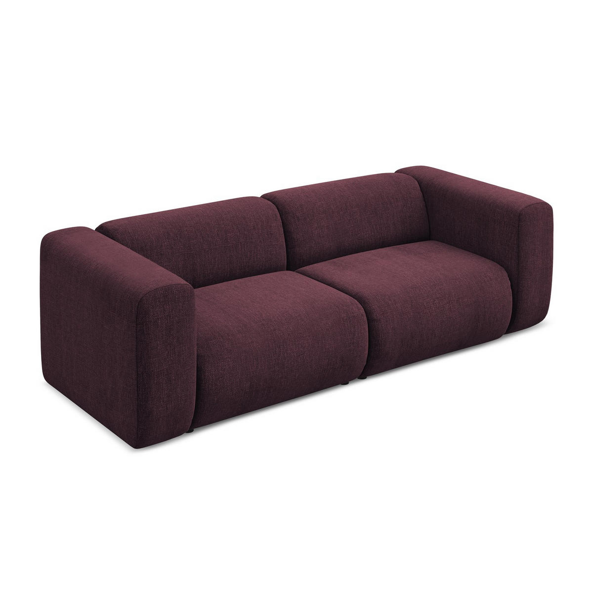 3-SITZER SOFA Chenille Stoff Rot - Rot/Weinrot, Kunststoff/Textil (228/70/89cm) - LaMiaSofa