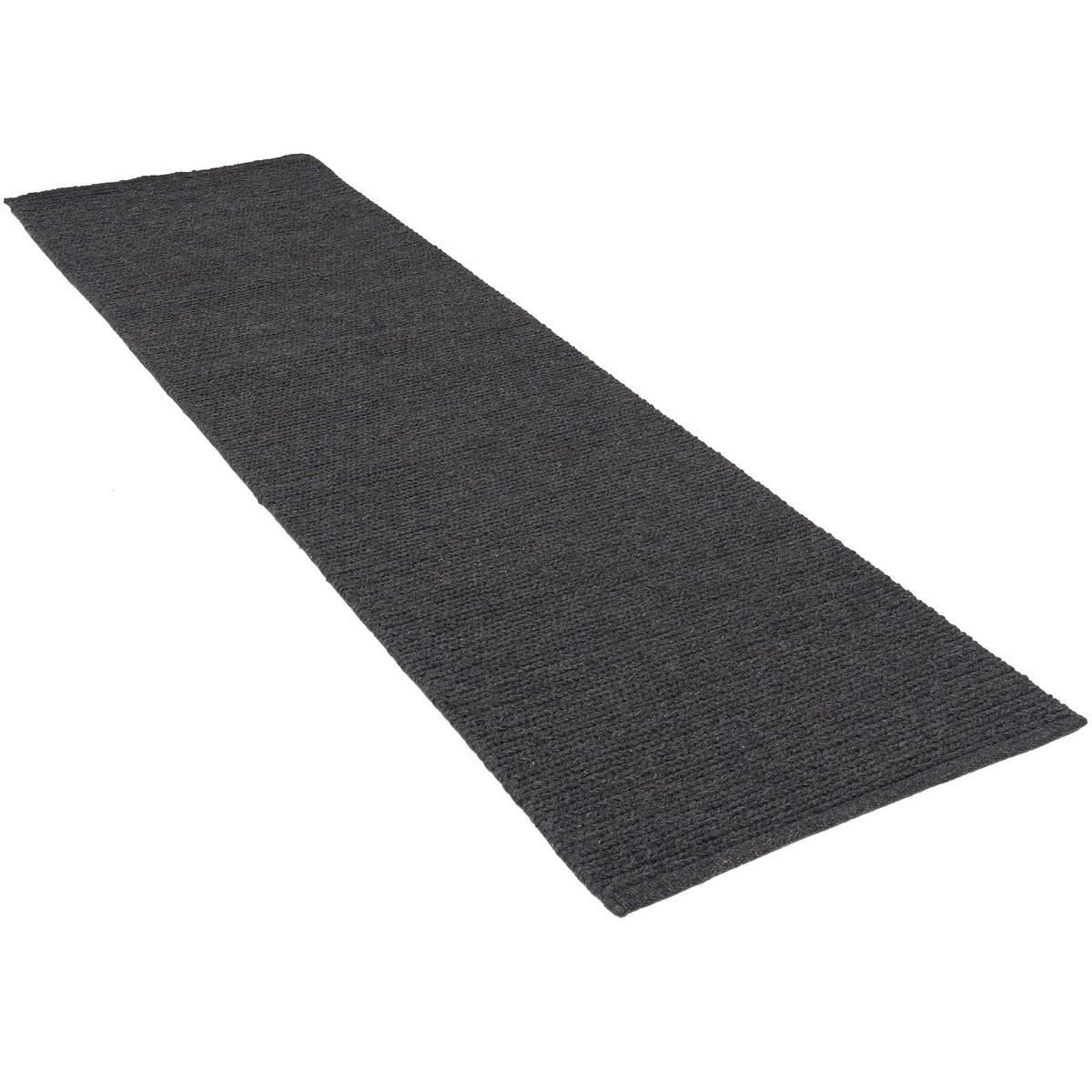 NATUR TEPPICH LÄUFER WOLLE SKARA - Anthrazit, Naturmaterialen (90/160cm) - Pergamon