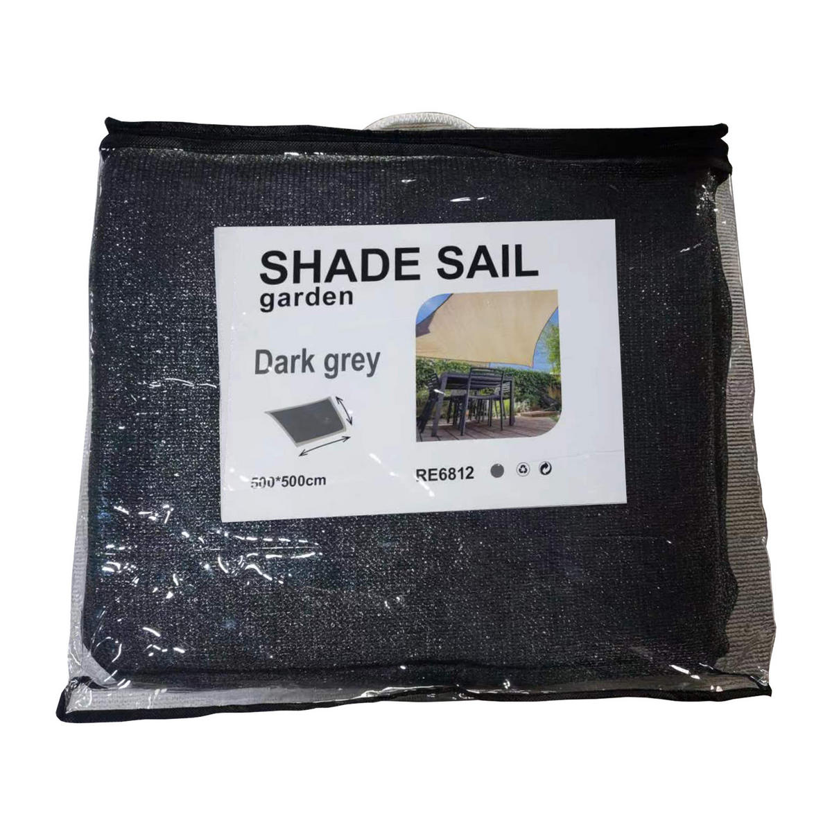 SONNENSEGEL Grau 500/500/1 cm - Grau, Kunststoff (500/500cm) - Mobili Rebecca