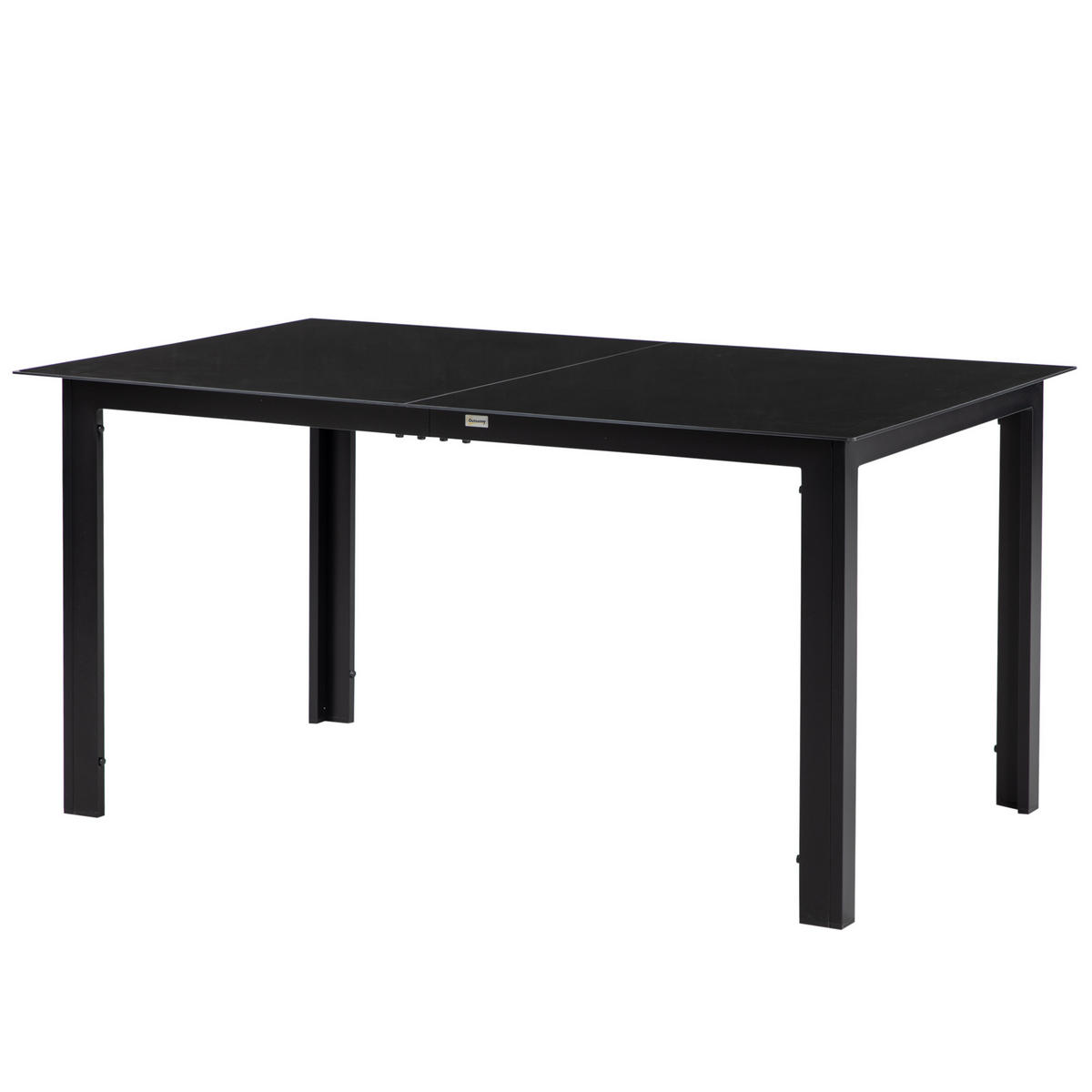 GARTENTISCH DE-07306 für 6 Personen mit gehärtetem Glas Schwarz - Schwarz, Glas/Metall (150/90/74cm) - ComfortXL