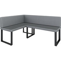 ECKBANK Alina - Kunstleder - 142 x 196 cm - Links - Grau - Grau, Leder/Metall (196/142cm) - AN-Moebel 4u