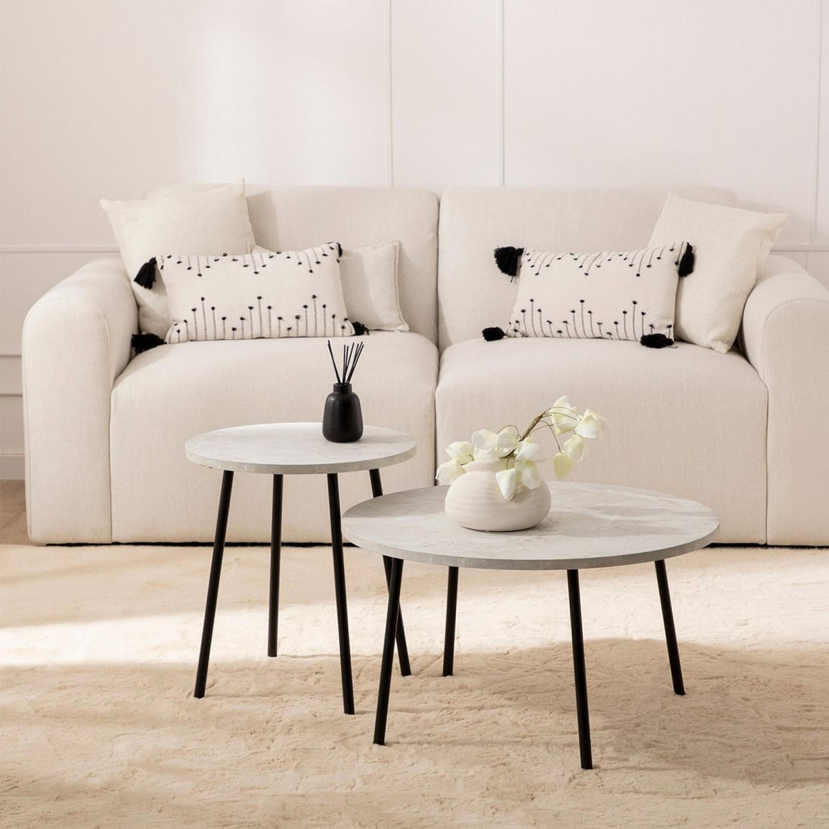 BEISTELLTISCH Siena Schwarz 45 cm x 50 cm - Schwarz, Holzwerkstoff (45/45/50cm) - Klast Home