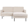 2-SITZER-ECKSOFA hellbeige rechtsseitig Breda - Beige/Schwarz, Textil (192/155cm) - Beliani