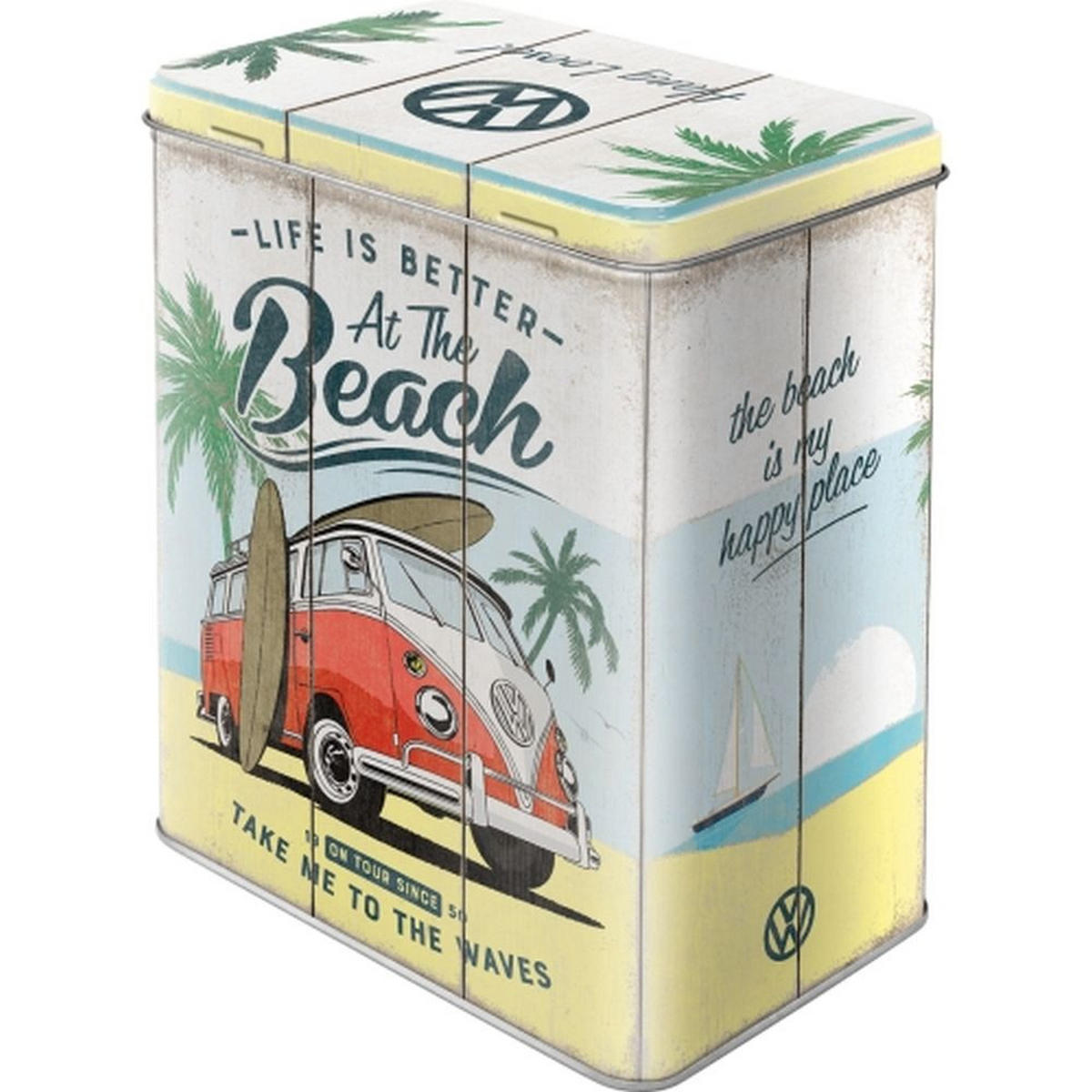 VORRATSDOSE L VW Bulli Beach - Multicolor, Metall (14/20/10cm) - Nostalgic-Art
