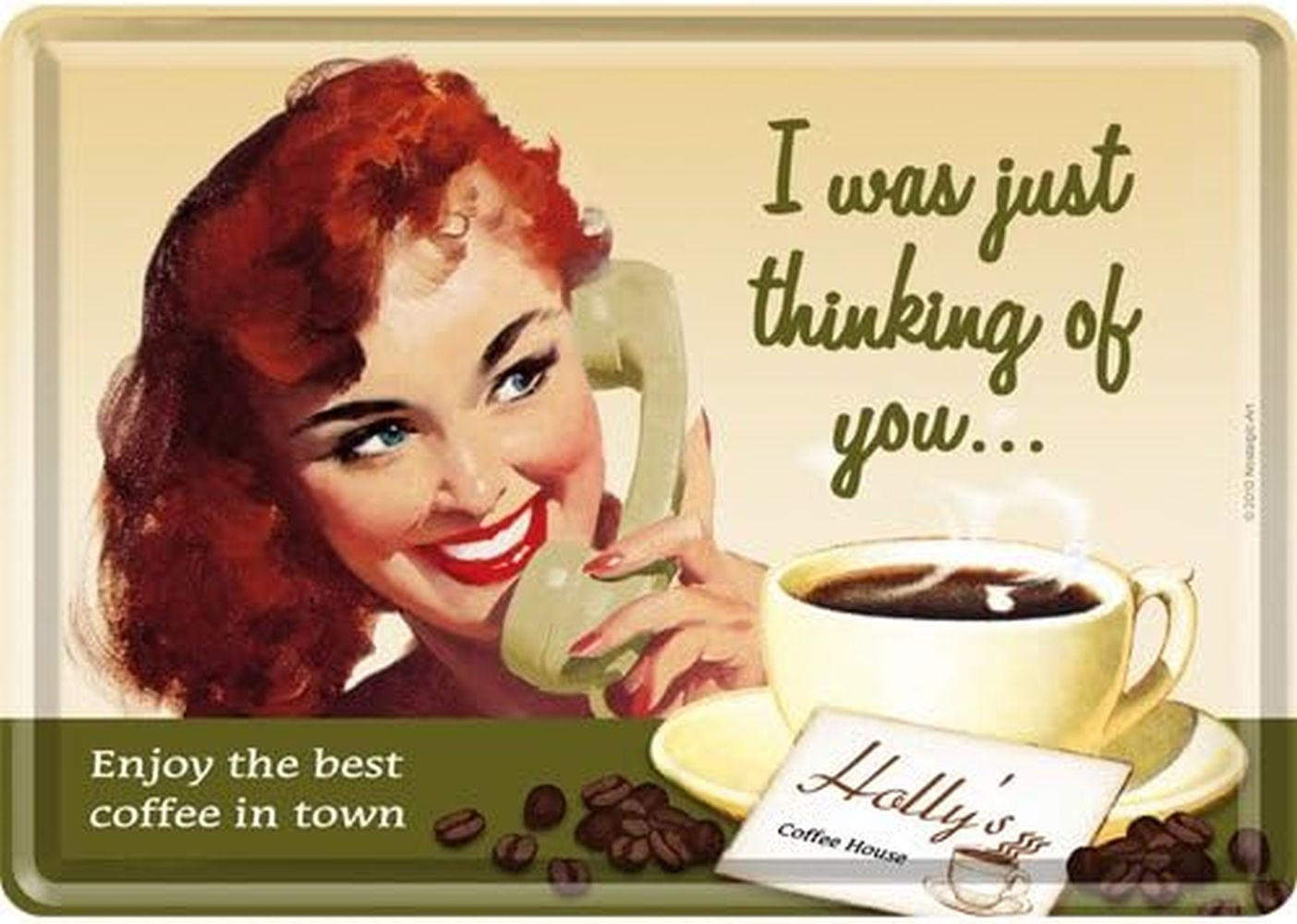 MINIBLECHSCHILD 10/14 cm Word Up I was just thinking.. - Multicolor, Metall (14/10/0.1cm) - Nostalgic-Art