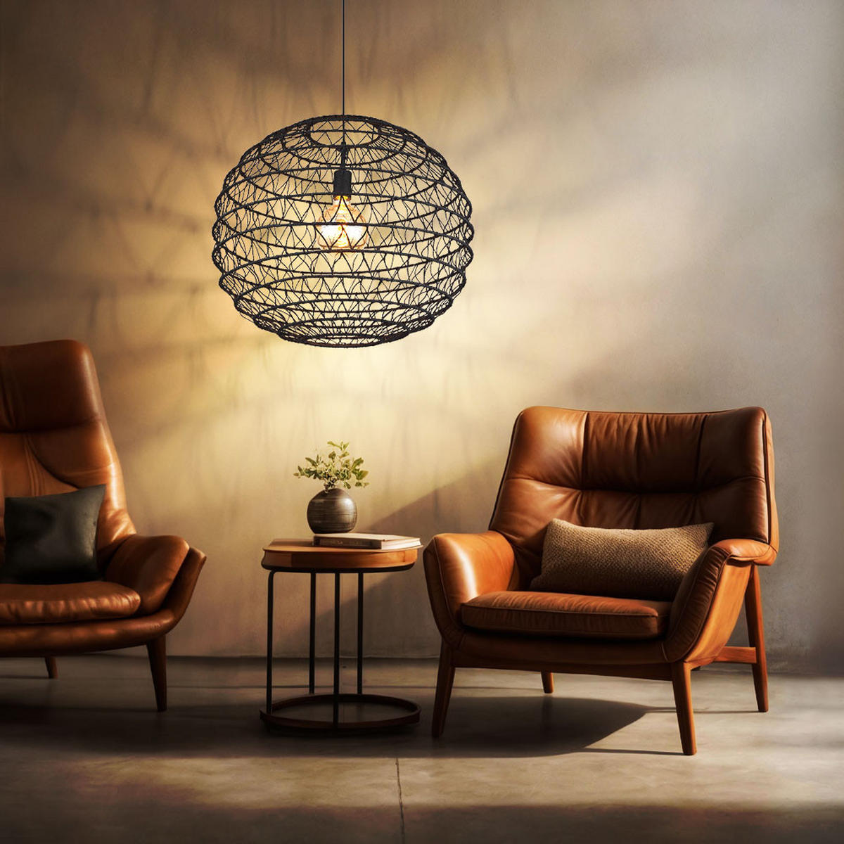 LED HÄNGELEUCHTE Metall Schwarz - Schwarz, Metall (59/59/120cm) - Globo Lighting