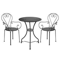 GARTENMÖBEL-SET (3-teilig) Century - Schwarz, Metall - BUTLERS