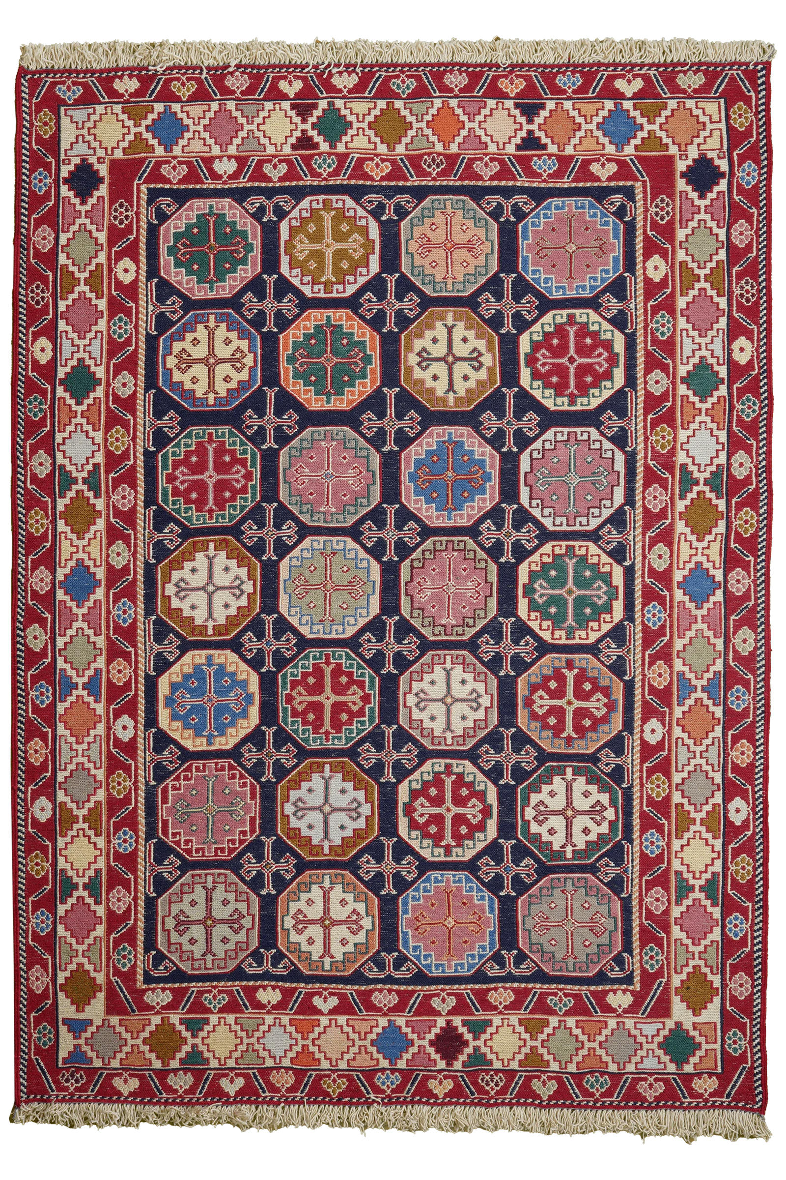 HANDWEBTEPPICH Sumak Shahsavan Blau 142/103 cm Schurwolle - Blau, Textil (103/142cm) - Looma