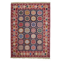 HANDWEBTEPPICH Sumak Shahsavan Blau 142/103 cm Schurwolle - Blau, Textil (103/142cm) - Looma