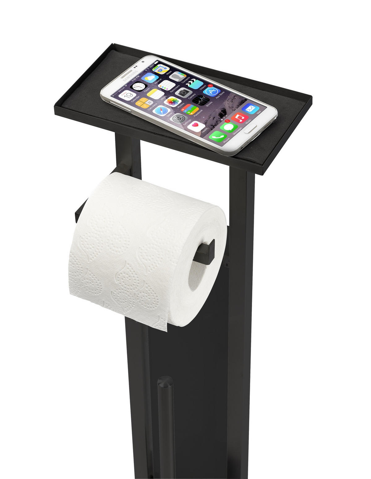 TOILETTENPAPIER- und Bürstenhalter Debar 21/18/70,5 cm - Schwarz, Metall (18/70.5/21cm) - Wenko