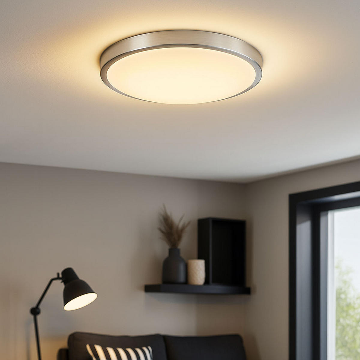 LED DECKENLEUCHTE Neptun Weiß Aluminium - Weiß, Metall (34/34/9cm) - Esto