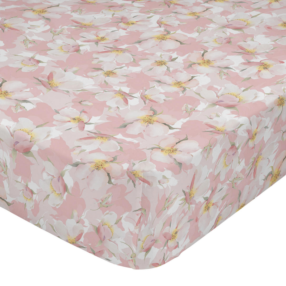 SPANNBETTTUCH spring blossom 140x200x32 cm mehrfarbig - Multicolor, Textil (140/200cm) - Happy Friday