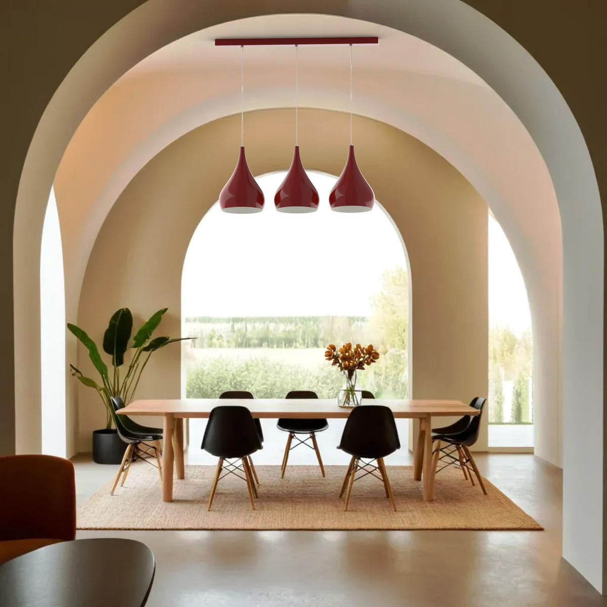 HÄNGELEUCHTE - Rot, Metall (55/25/55cm) - Lumicom