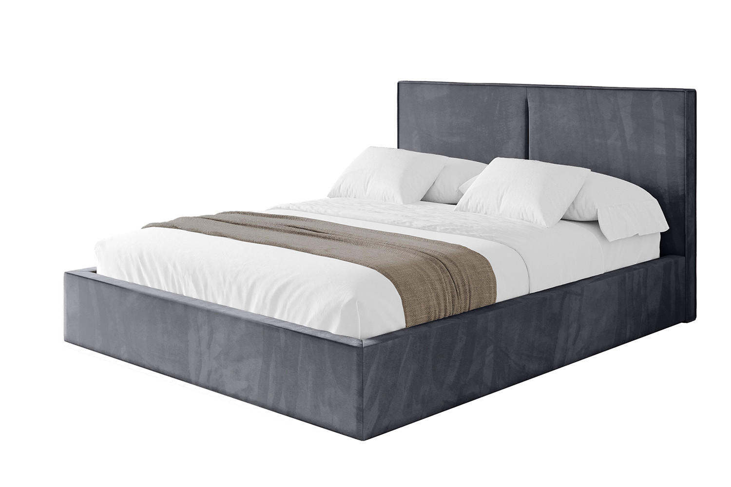 POLSTERBETT mit Bettkasten und Lattenrost, Bett mit Matratze H3/H4 - VANTO 180x200 Dunkelgrau - Dunkelgrau, Holzwerkstoff/Textil (180/200cm) - ALTDECOR