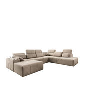 ECKSOFA Multifunktional Mindy X Stoff Verita KaltesBeige Links - Creme, Holz (300/359cm) - Kaiser Möbel