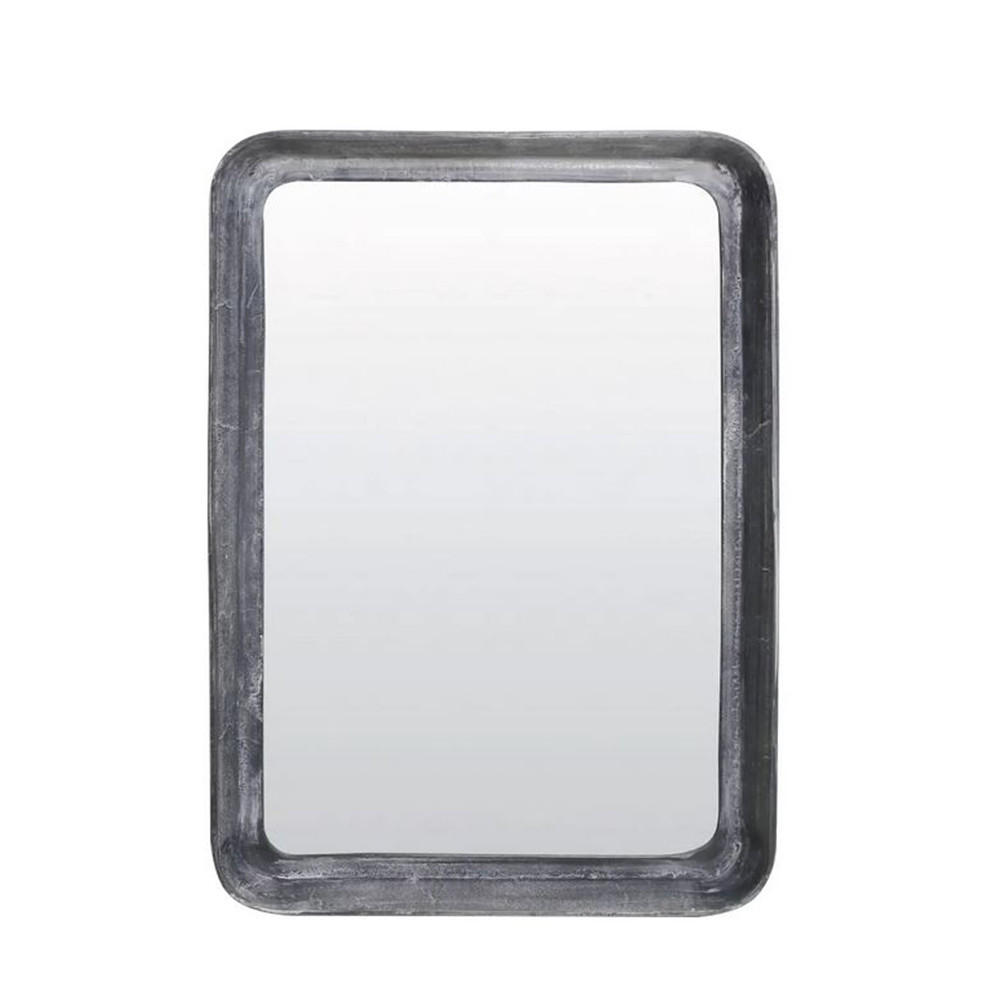 WANDSPIEGEL Laugh 90 x 62 cm, Metall, Grau/Weiß - Grau, Metall (62/90/10cm) - Light & Living