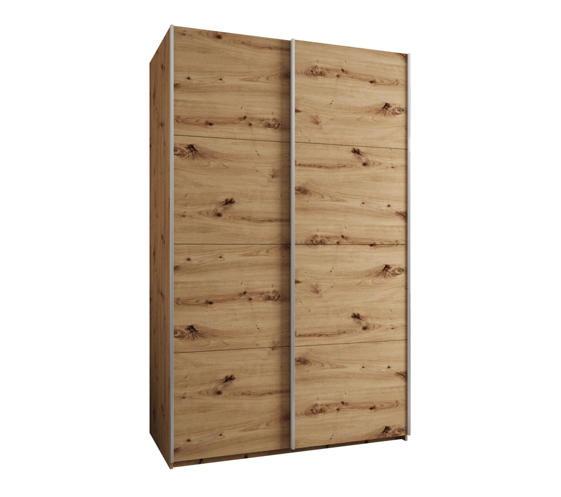 SCHWEBETÜRENSCHRANK 245,5/160/64 2-türig - Silberfarben/Eiche Artisan, Holz/Metall (160/245/64cm) - Abiks Möbel