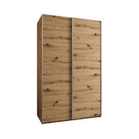 SCHWEBETÜRENSCHRANK 245,5/160/64 2-türig - Silberfarben/Eiche Artisan, Holz/Metall (160/245/64cm) - Abiks Möbel