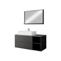 BADMÖBEL-SET Kertos I - Goldfarben/Schwarz, Holzwerkstoff/Metall (100/57/45cm) - MIRJAN24