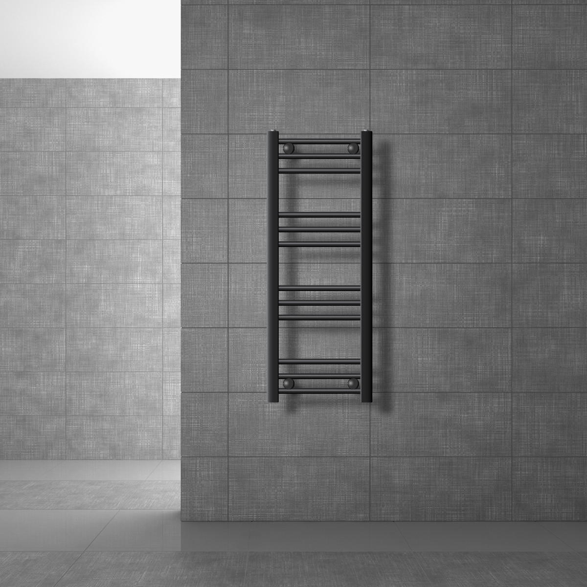 BADHEIZKÖRPER Sahara 300x800 mm Anthrazit gerade mit Seitenanschluss - Anthrazit, Metall (30/80/5cm) - LuxeBath