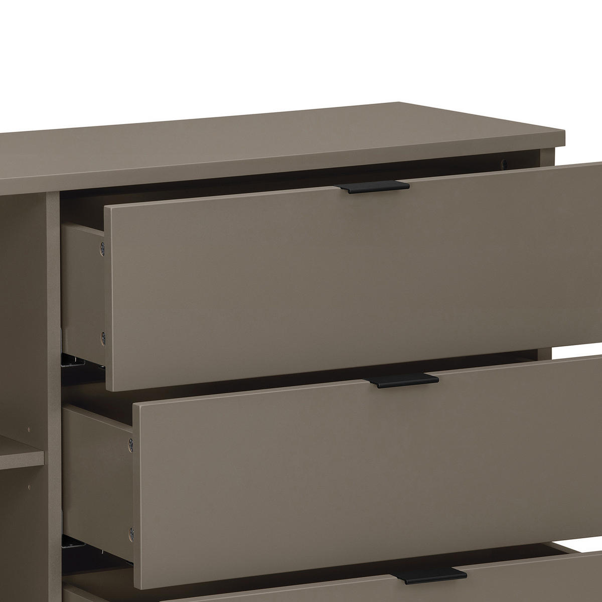 KOMMODE - Metall / MDF - 120 cm - Taupe/Schwarz, Holzwerkstoff/Metall (120/74/40cm) - home24