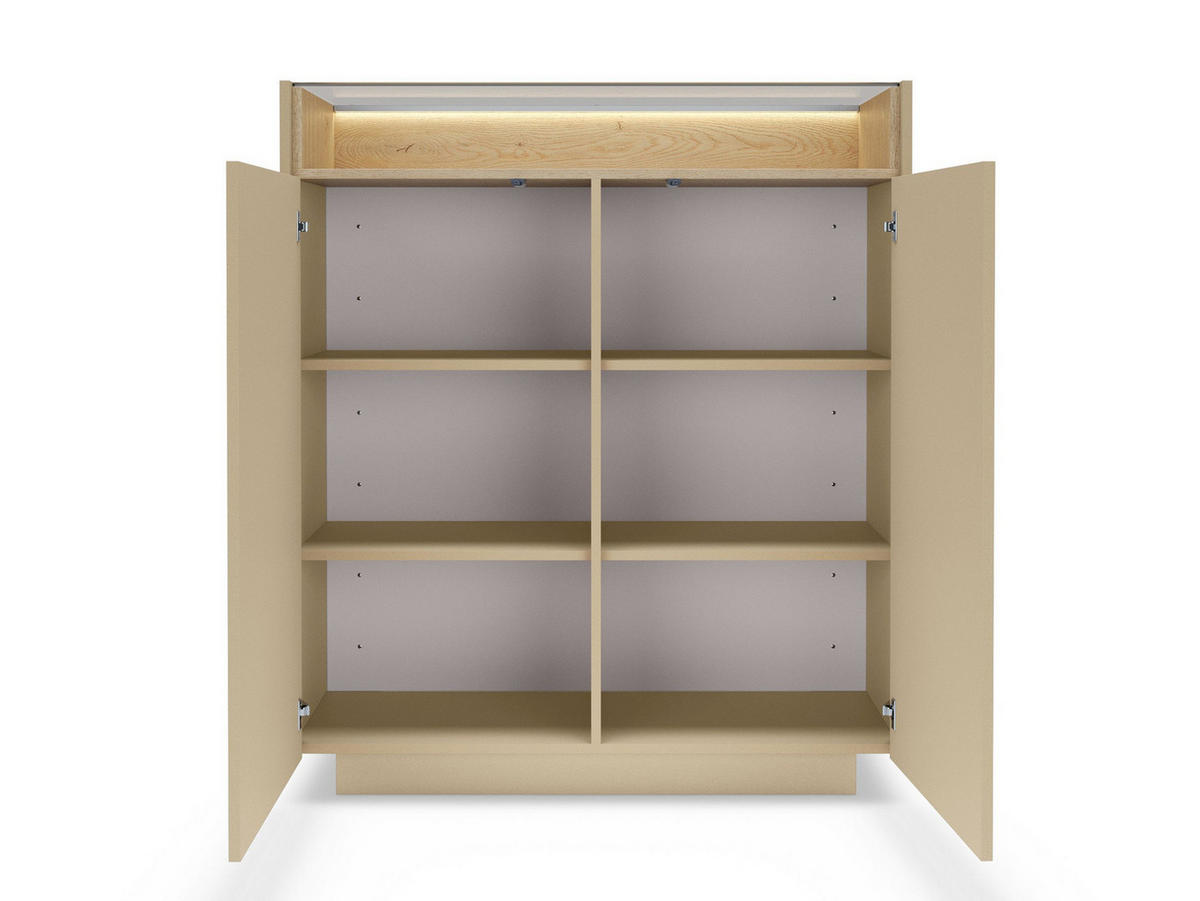 HOCHKOMMODE Dunkelbeige TULUM - Beige, Holzwerkstoff (103/119/39cm) - Compleo24