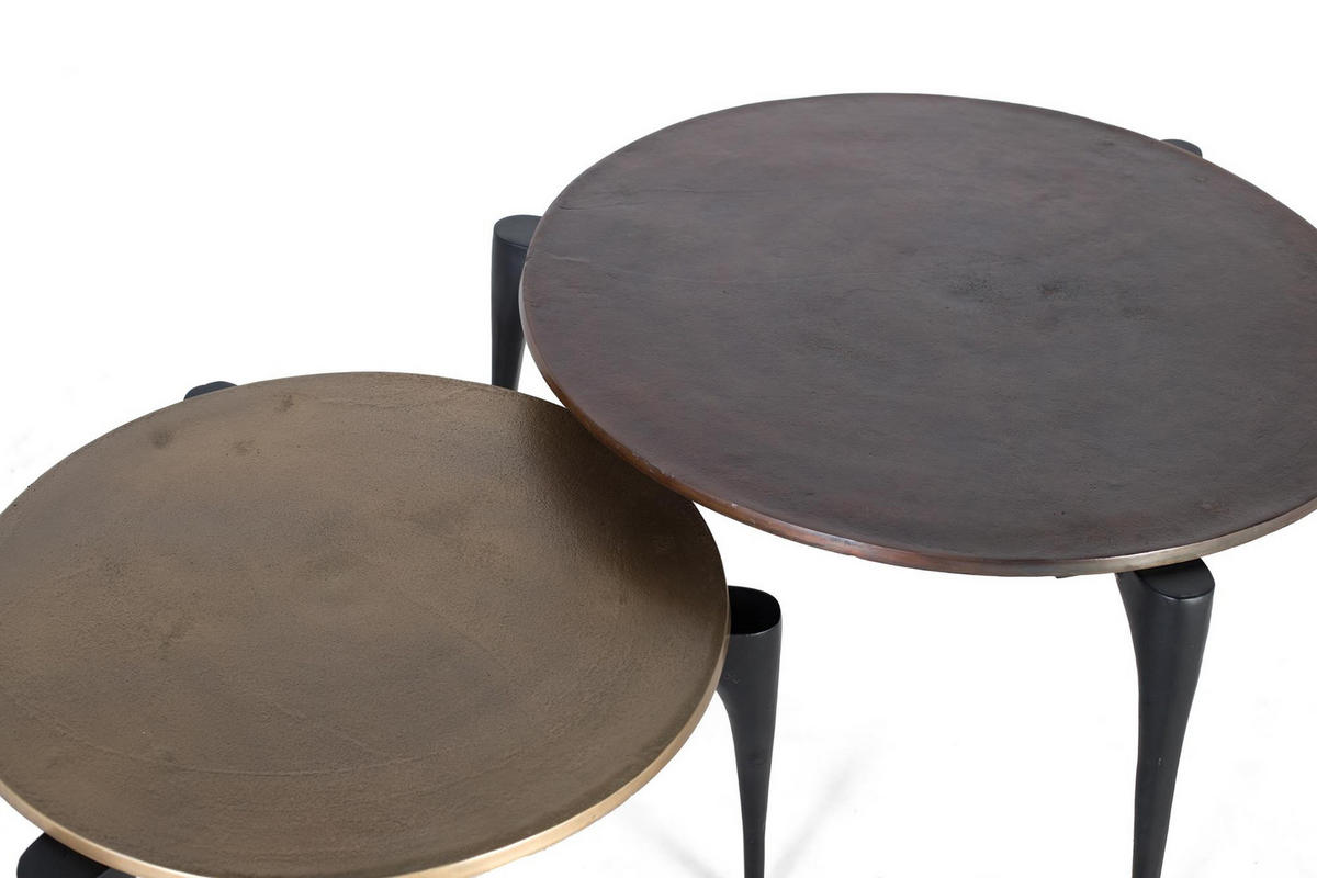 COUCHTISCH aus Aluminium - Goldfarben, Metall (64/64/37cm) - Giner y Colomer