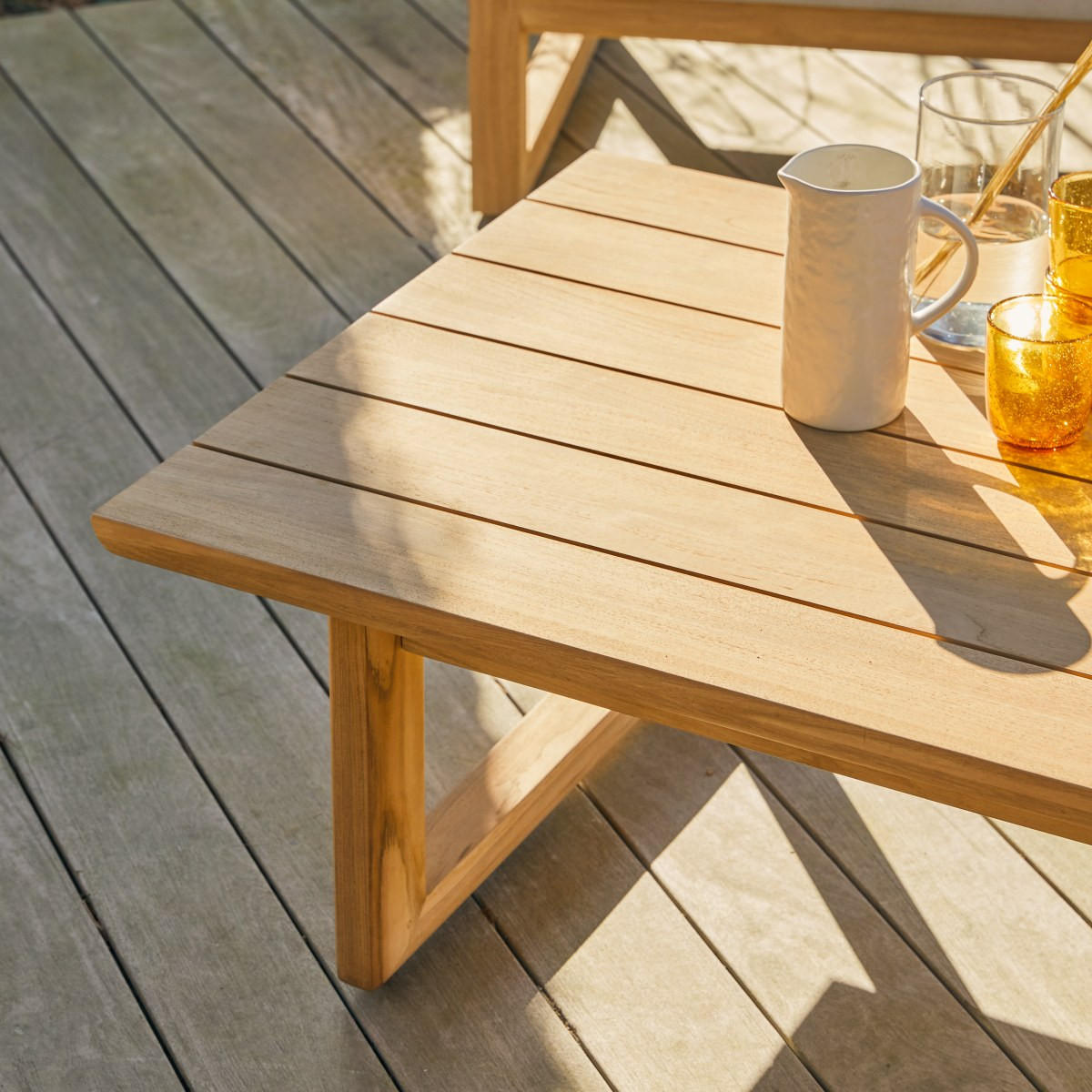 GARTENLOUNGE 1-tlg Noah Natur aus Teak - Naturfarben, Holz (80/140/40cm) - Tikamoon