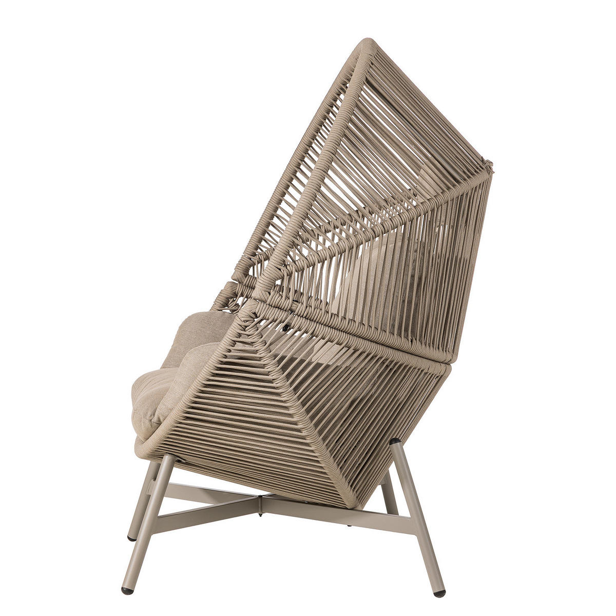 GARTENSESSEL - Eisen / Polyester - Beige, Textil/Metall (100/140/100cm) - home24