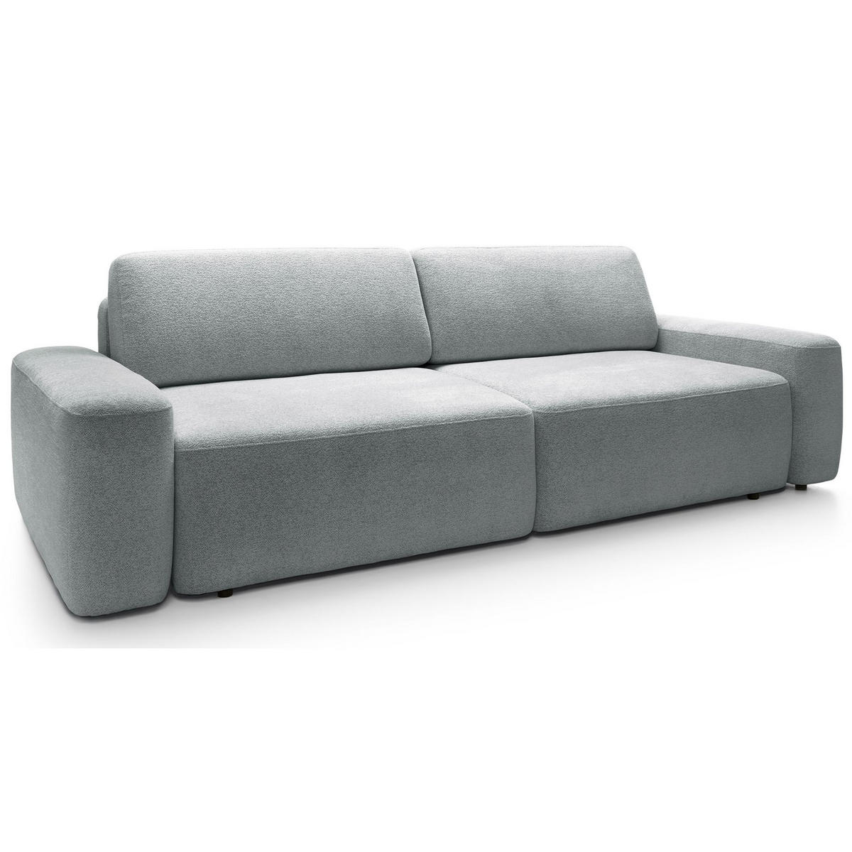 3-SITZER SOFA Baleo Hellgrau Chenille-Bezug - Hellgrau/Schwarz, Kunststoff/Textil (257/82/105cm) - Selsey