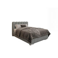 POLSTERBETT Zaira 120x200cm – Elegantes Polsterbett für modernen Wohnstil , Federkernmatratze Bonnel (18cm), Blaugrau - Blaugrau, Holz - Panda Möbel