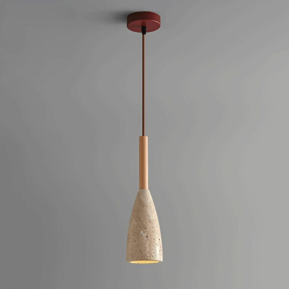 HÄNGELEUCHTE Linear Stein & Marmor Holz, Gelb - Gelb, Stein (10/37/10cm) - Authentics