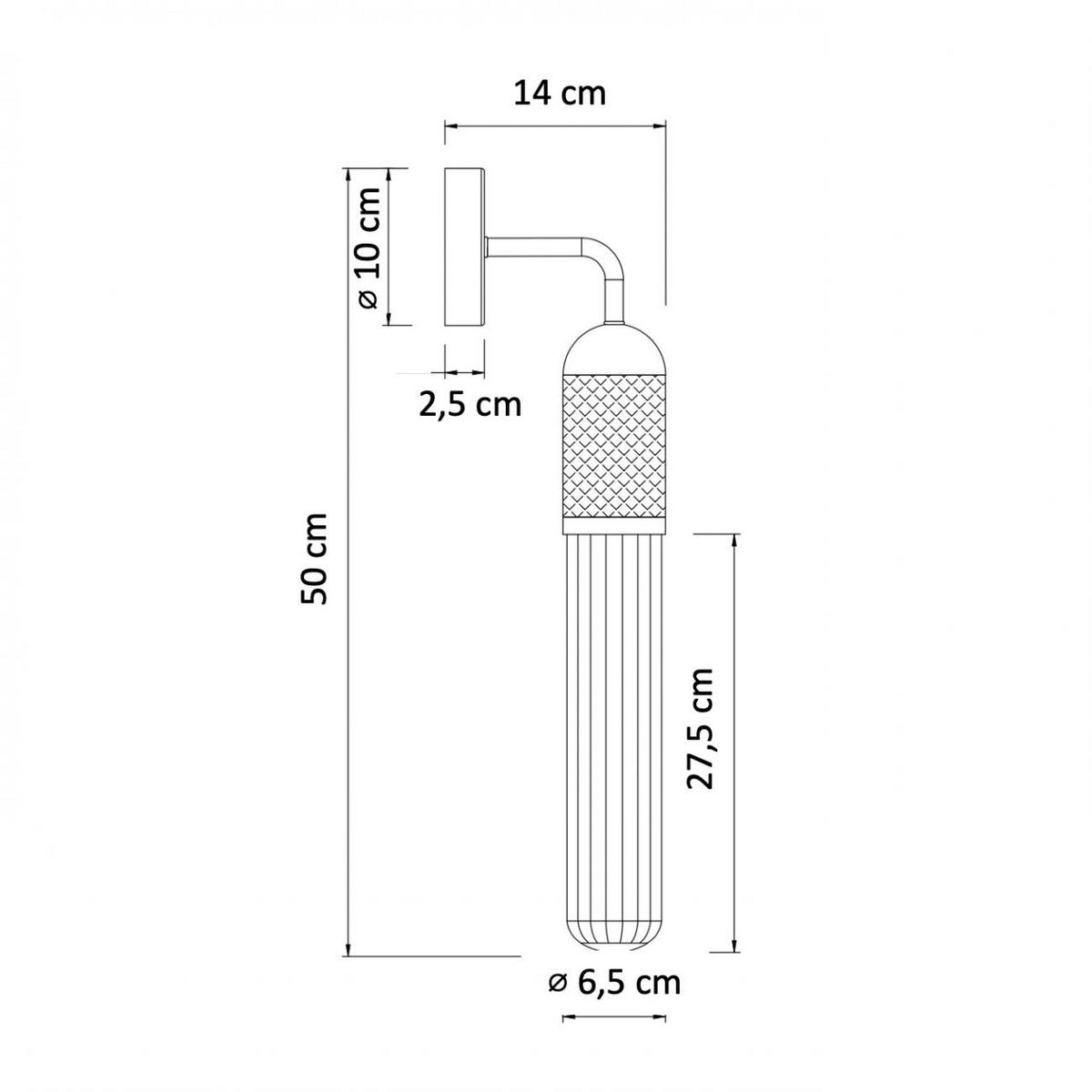 WANDLEUCHTE Hita, Gold / Messing, 50cm - Goldfarben, Glas (6/50/14cm) - KOSILUM