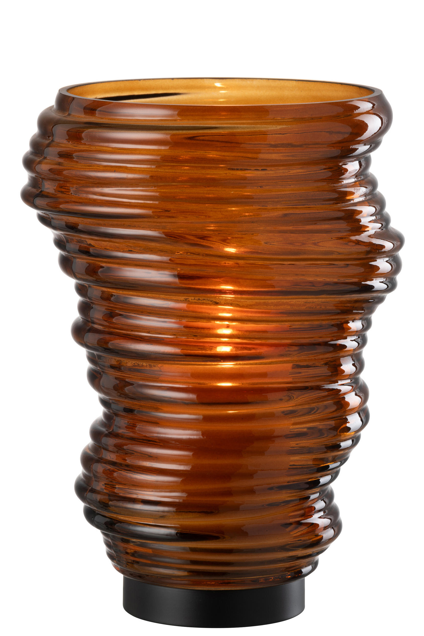 VASE TORNADI - Glas - Braun - L - Ø 20 cm - Braun, Glas (27.5cm) - J-Line