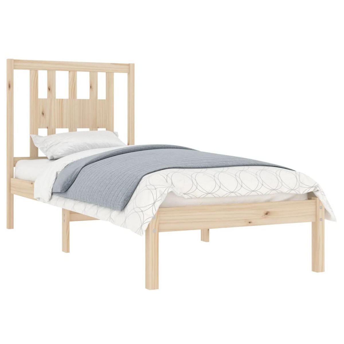 BETT Korn 100/205.5 cm - Braun, Holz (90/200cm) - Nettlife