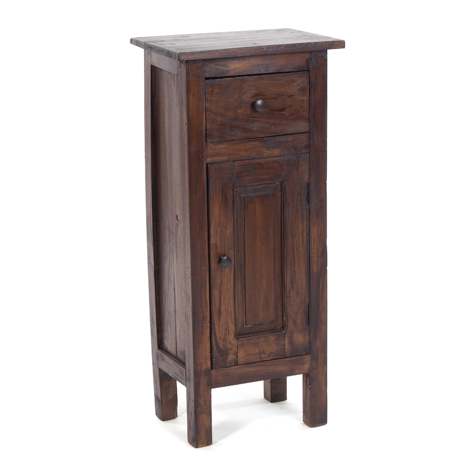 FLURSCHRANK PLANT 80 Mahagoni Recyclingholz, Used Look 03 dunkelbraun - Dunkelbraun, Holz (35/80/25cm) - DESIGN DELIGHTS