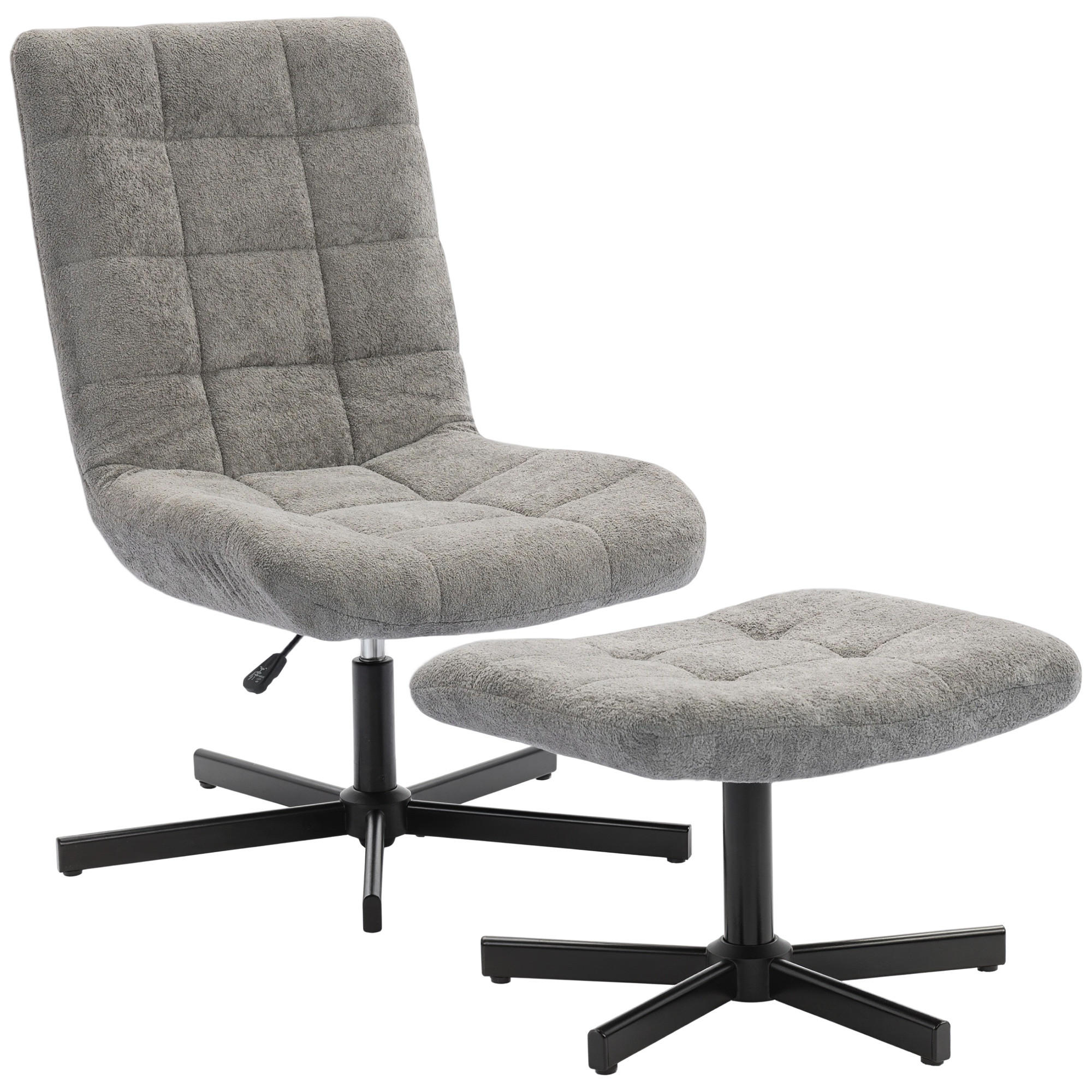 SESSEL mit Fusstütze DE-17413 höhenverstellbar & 135° neigbar Grau - Grau, Metall (66/104/80cm) - ComfortXL