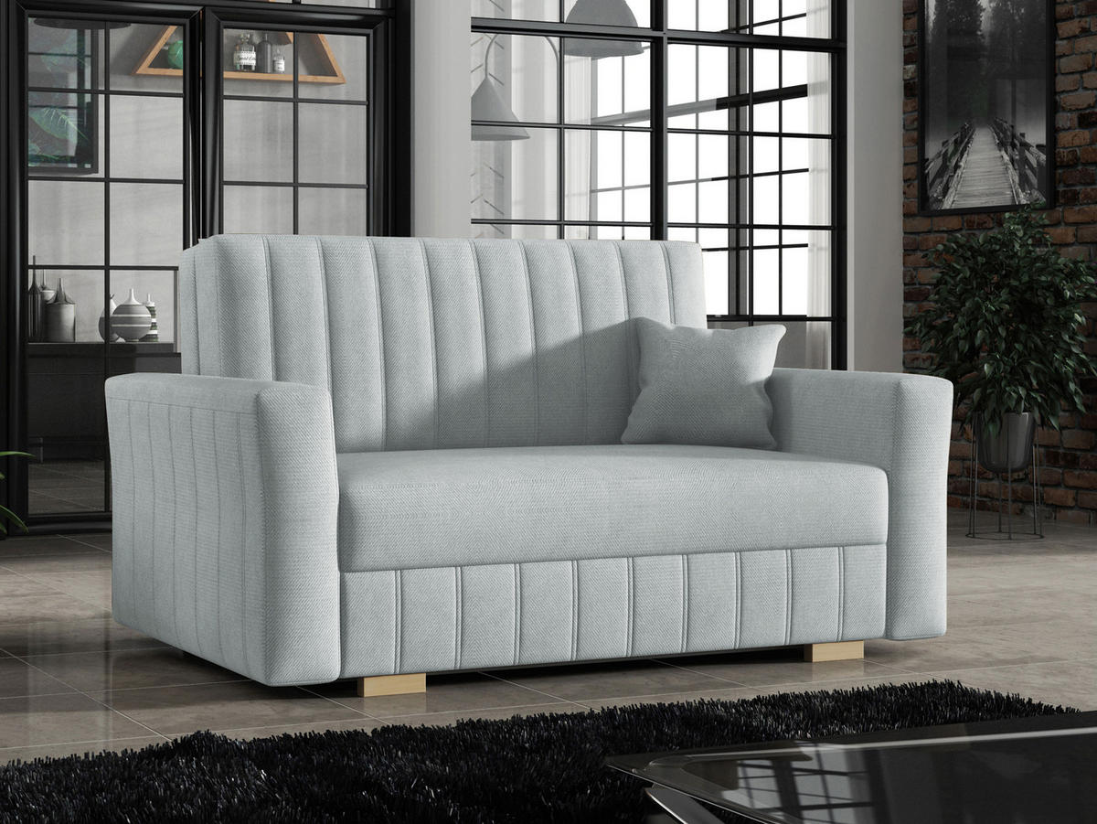 SCHLAFSOFA Viva Glam II - Hellgrau/Naturfarben, Holz/Kunststoff (145/85/98cm) - MIRJAN24