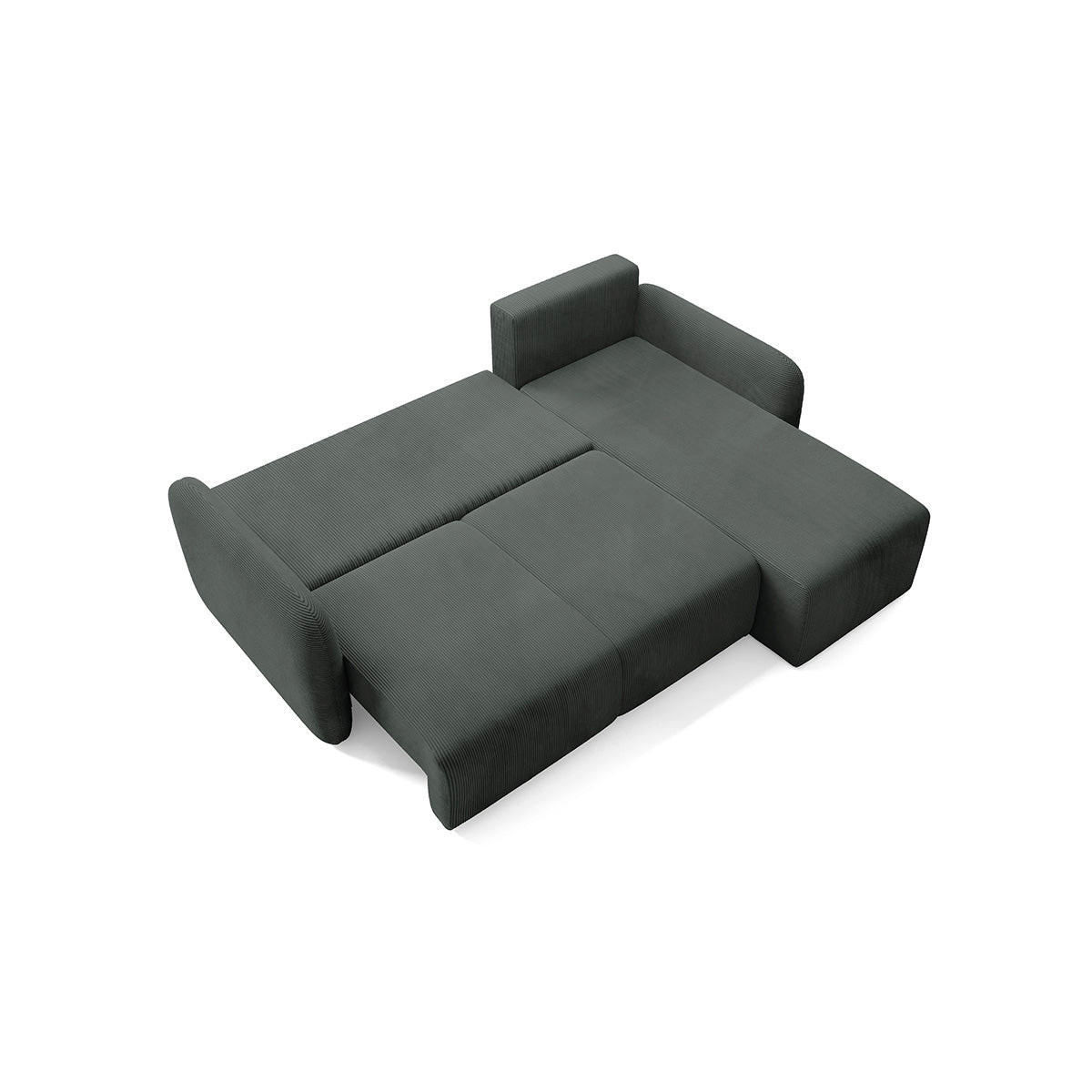 ECKSOFA Dora 3 Sitzplätze Dunkelgrau - Grau, Holz (245/185cm) - Petits-meubles