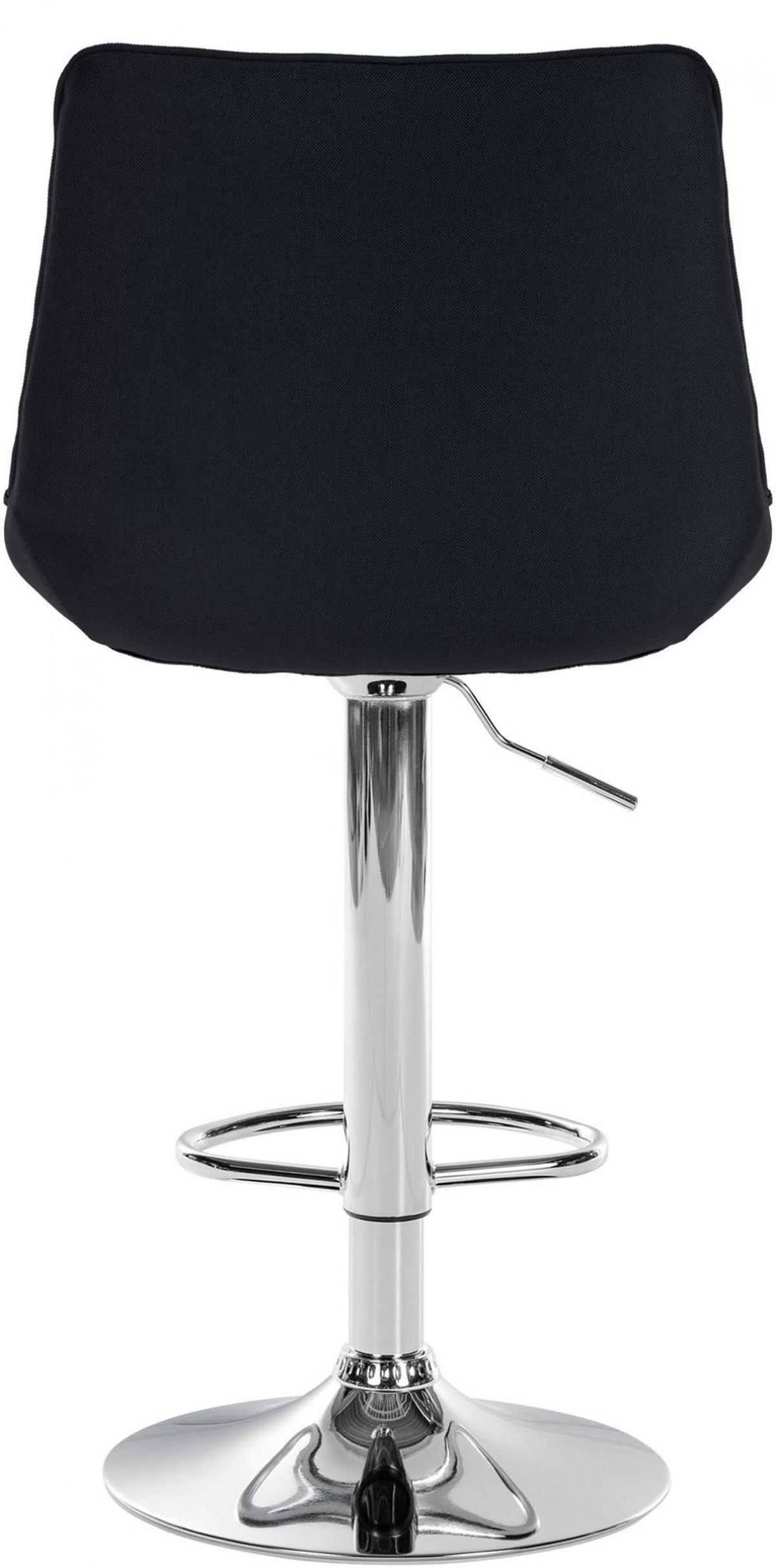 BARHOCKER Stoff schwarz - Chromfarben/Schwarz, Textil/Metall (49.5/91/50cm) - CLP