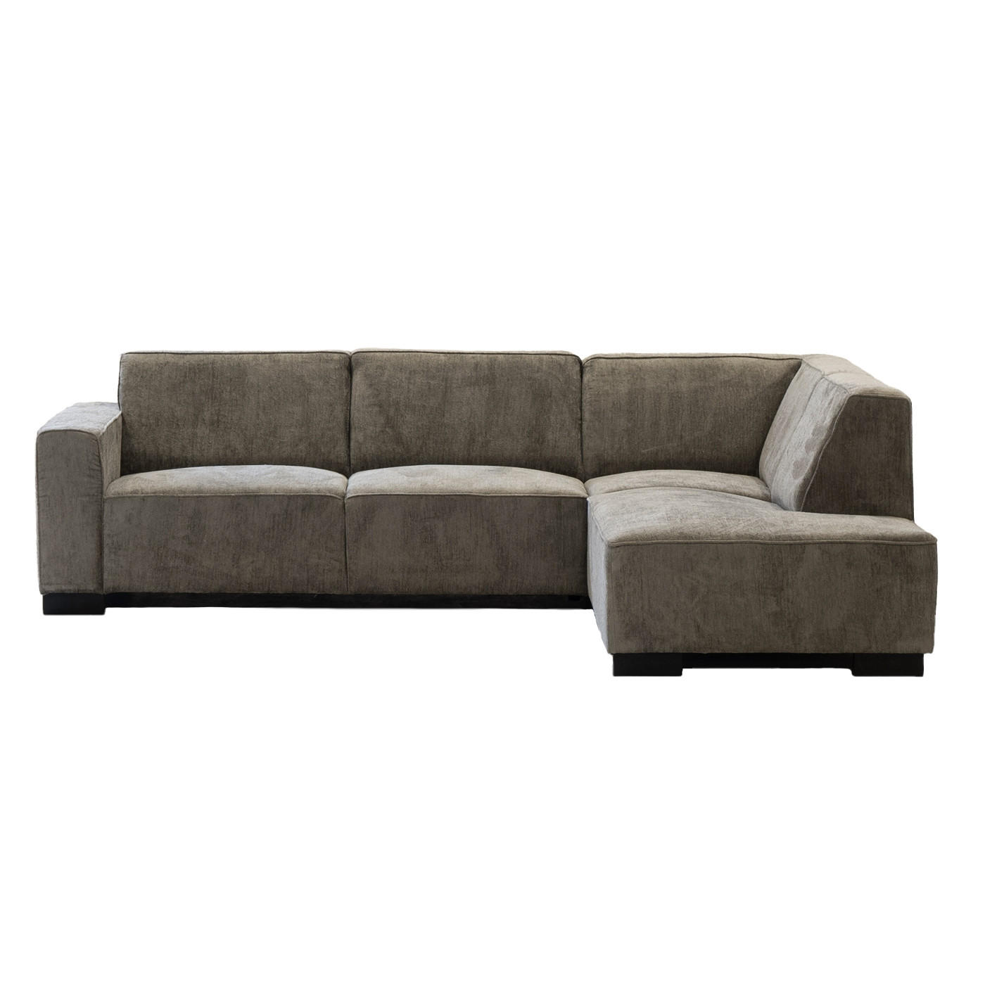 3,5-SITZER-ECKSOFA mit Ecke auf der rechten Seite aus Stoff, taupe - Taupe, Holz (274/205cm) - Giga Meubel