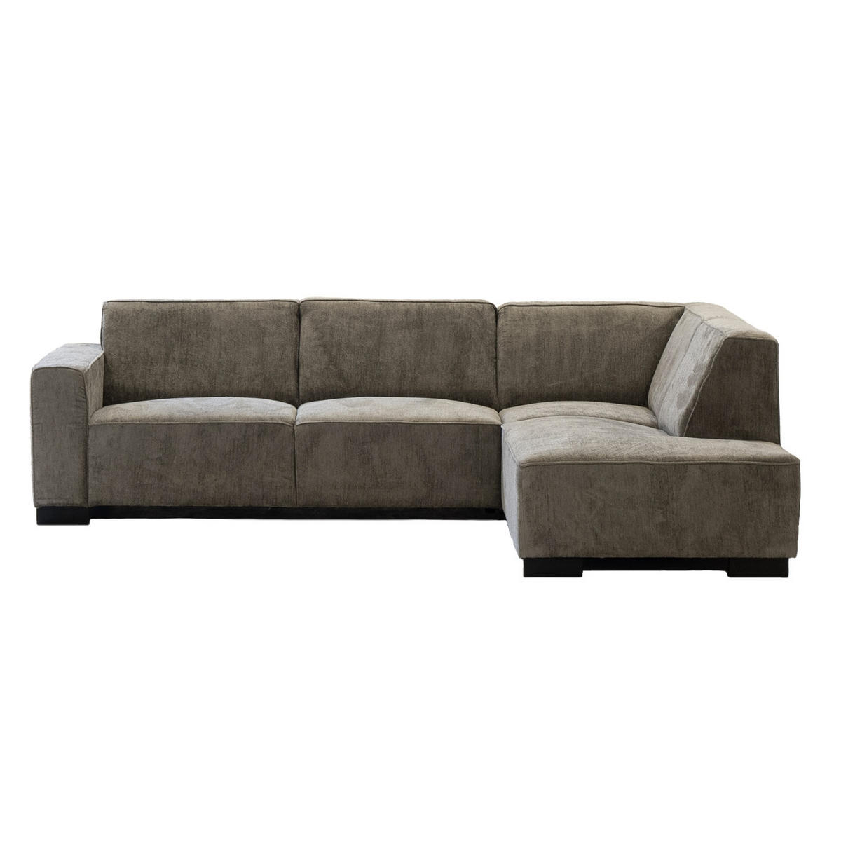 3,5-SITZER-ECKSOFA mit Ecke auf der rechten Seite aus Stoff, taupe - Taupe, Holz (274/205cm) - Giga Meubel