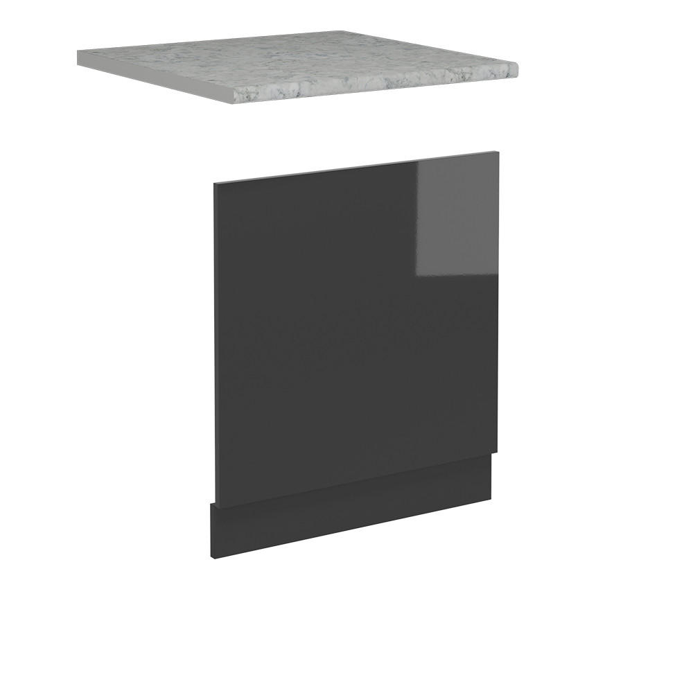 PŘEDNÍ PANEL MYČKY R-Line Antracitový vysoký lesk - antracitová/vysoce lesklá černá, kompozitní dřevo (60/57.2/1.6cm) - Vicco