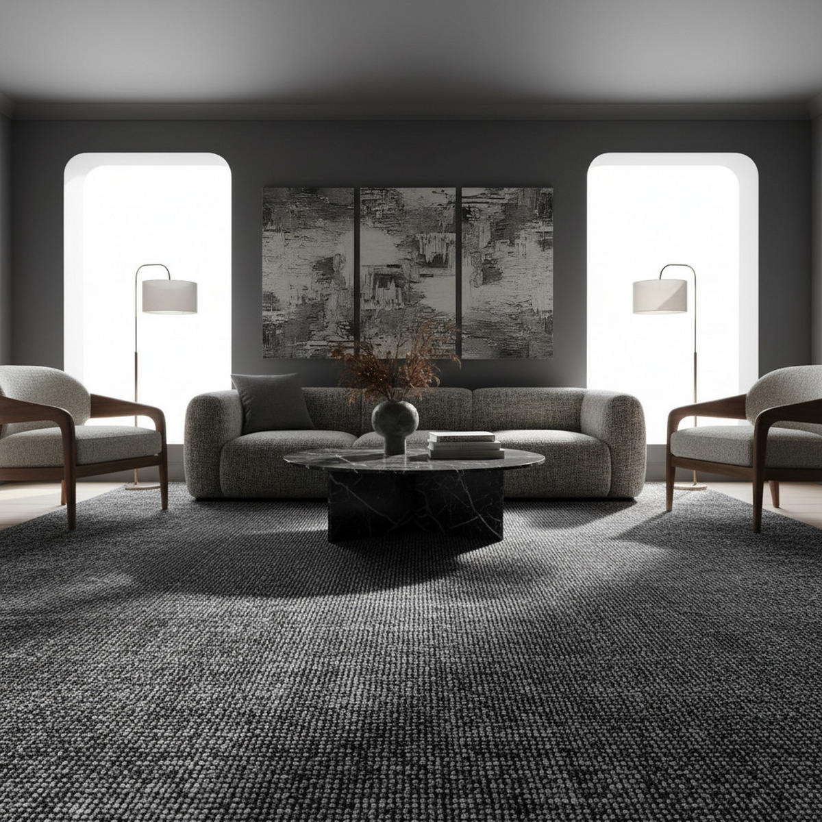 TEPPICH Kurzflor Unicolor Chenille Baumwolle Innen Grau Rechteckig 120x170 - Grau, Textil (120/170cm) - KADIMA DESIGN