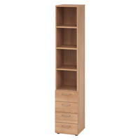 REGAL - 4 Schübe 42/40/215,6 cm in Nussbaumfarben - Nussbaumfarben, Holzwerkstoff (40/215.6/42cm) - bümö