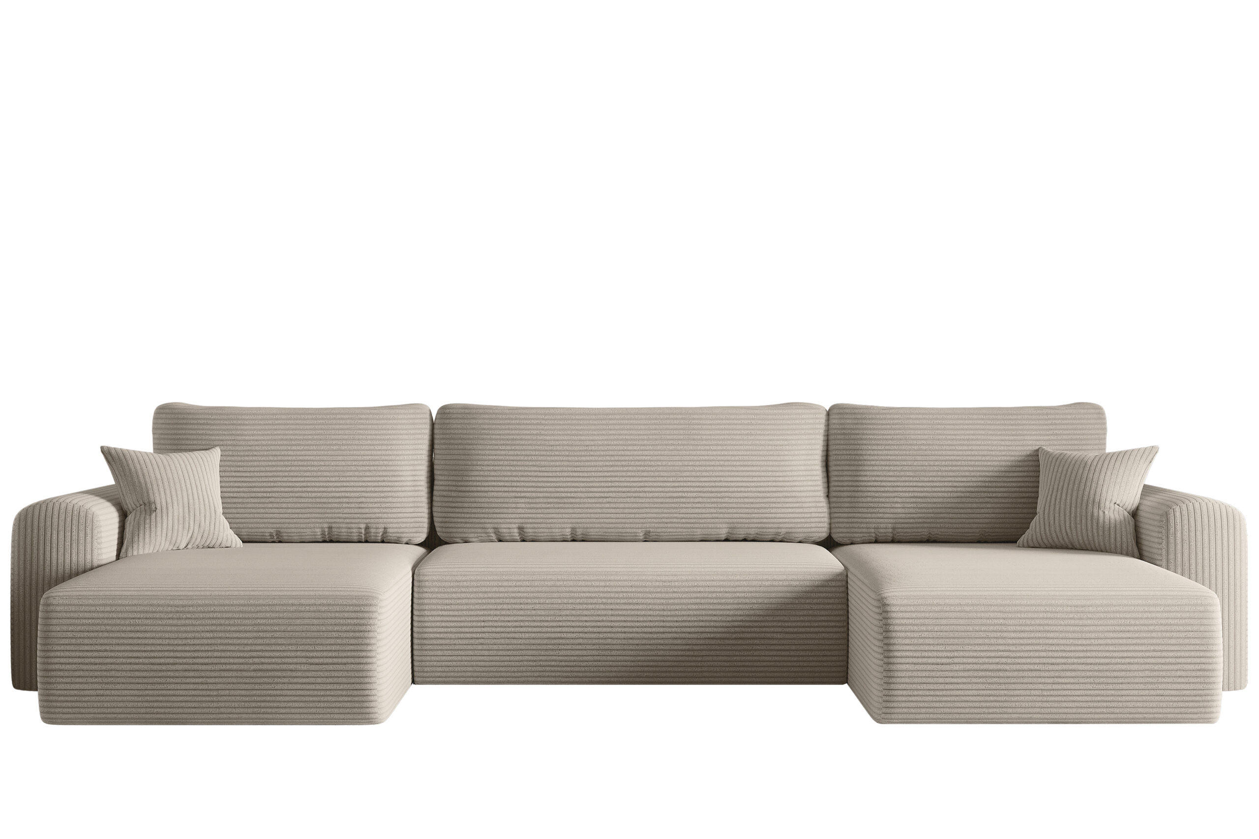 ECKSOFA Mit Schlaffunktion Und Bettkasten U-form CAPRI Poso Beige - Beige, Holz/Textil (145/362cm) - Kaiser Möbel