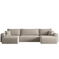 ECKSOFA Mit Schlaffunktion Und Bettkasten U-form CAPRI Poso Beige - Beige, Holz/Textil (145/362cm) - Kaiser Möbel