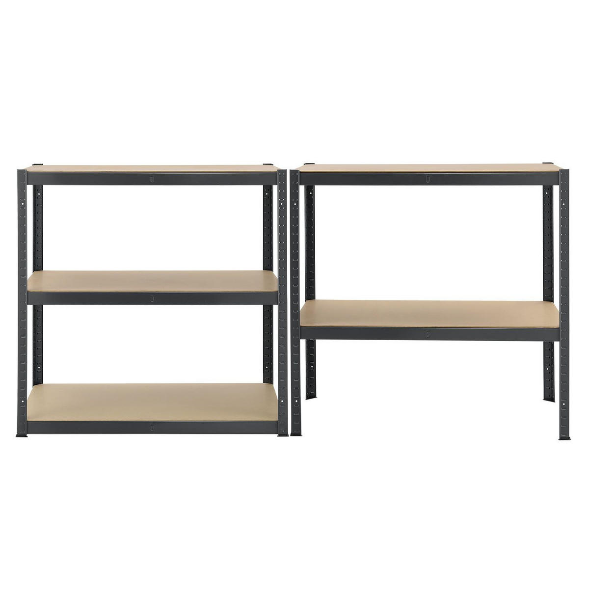 LAGERREGAL Basic grau 180x90x40 cm (2er-Set) - Grau, Metall (90/180/40cm) - Juskys