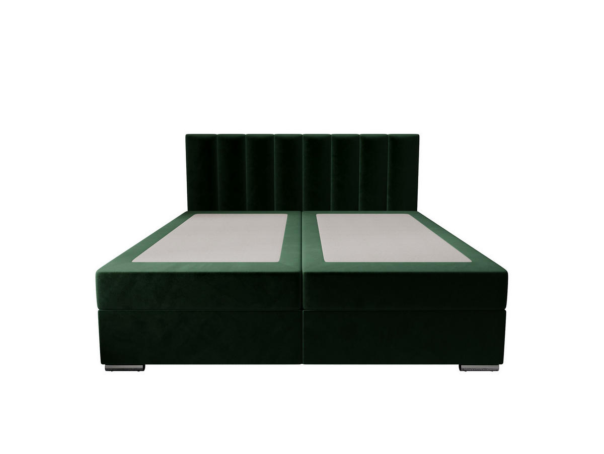 BOXBETT ZILANO 2 mit Matratze H3 und Topper 180x200 Itaka 10 - Grün, Holz/Textil (180/200cm) - Bedante
